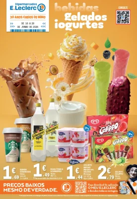Bebidas, gelados e iogurtes